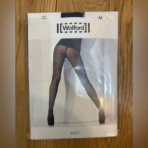 NET Wolford Black Geometric Tights
